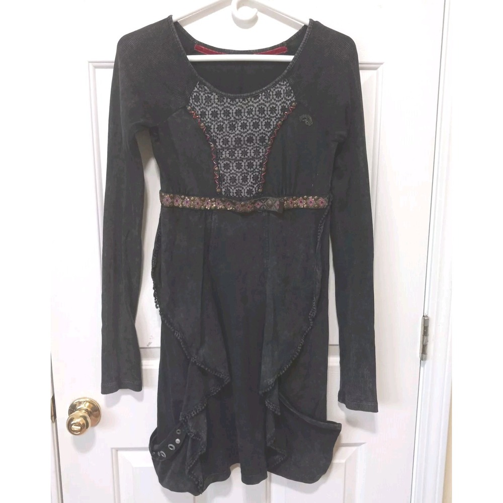 ANGELS NEVER DIES  Womens Cotton Boho Ghotic Eclectid Casual Dress Size XS